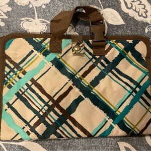 Thirty-One Plaid Travel Bag - Brown, Blue, Green